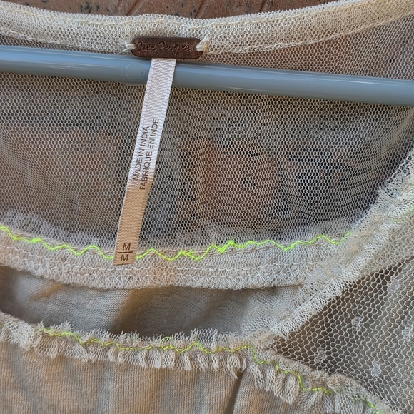 Free People Cream Blouse with Gold Embroidery - Picture 11 of 13